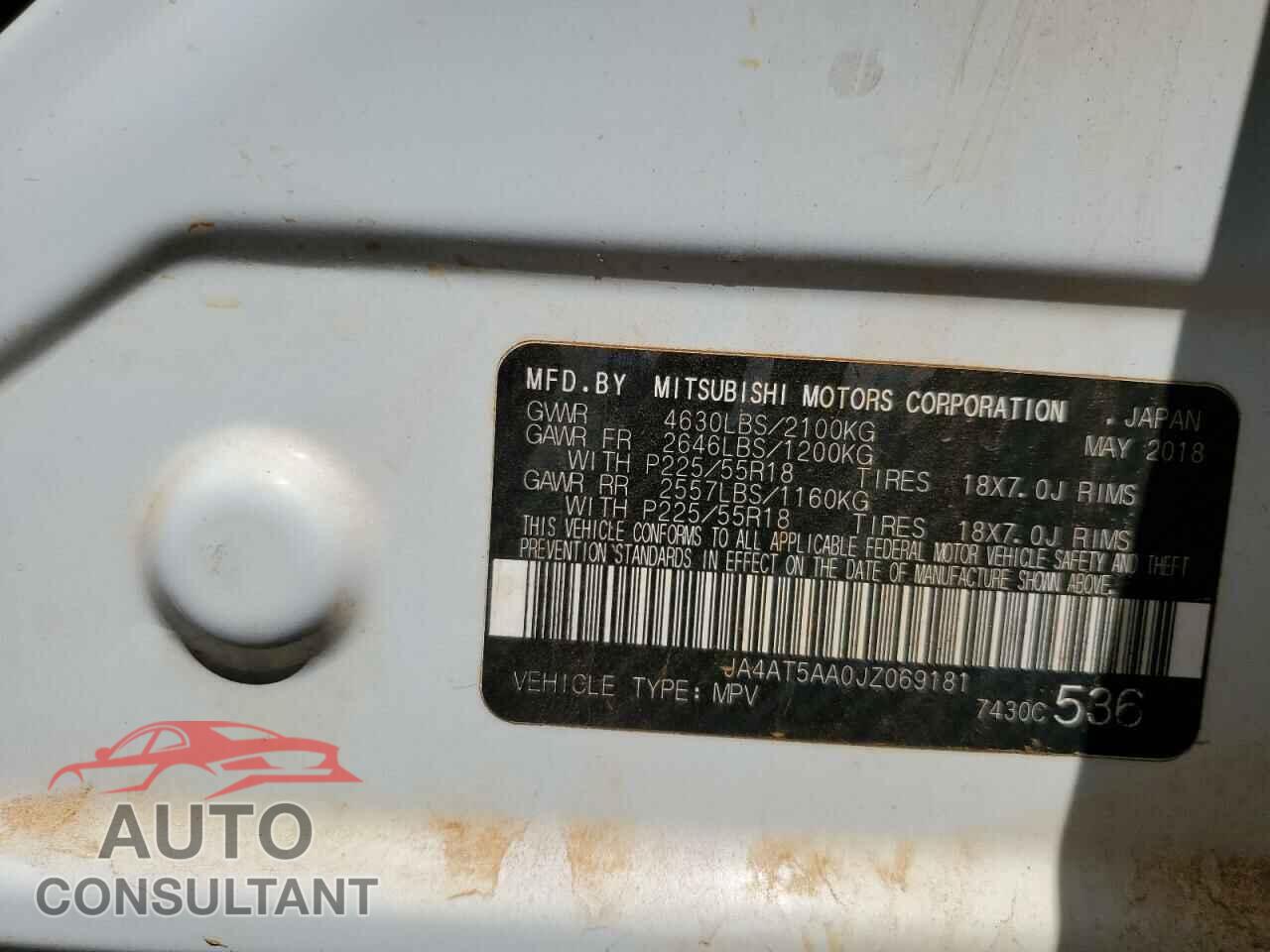 MITSUBISHI ECLIPSE 2018 - JA4AT5AA0JZ069181