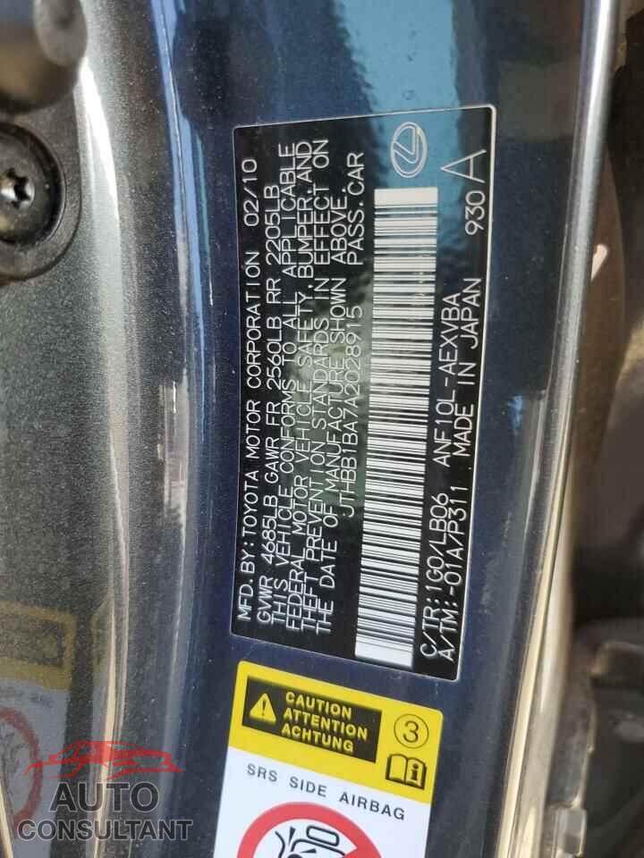 LEXUS HS 2010 - JTHBB1BA7A2028915