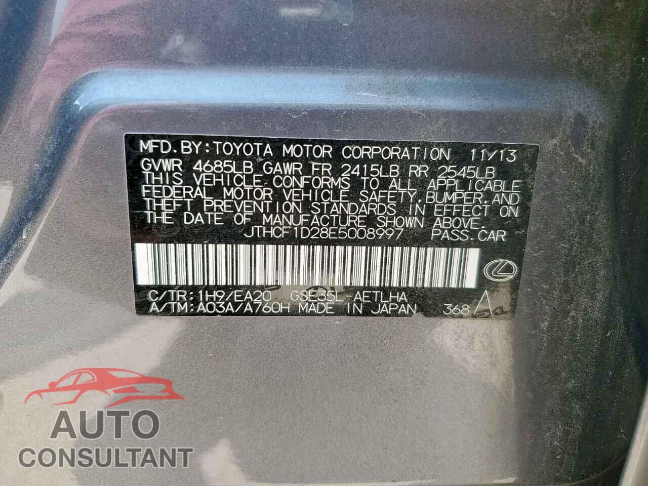 LEXUS IS 2014 - JTHCF1D28E5008997