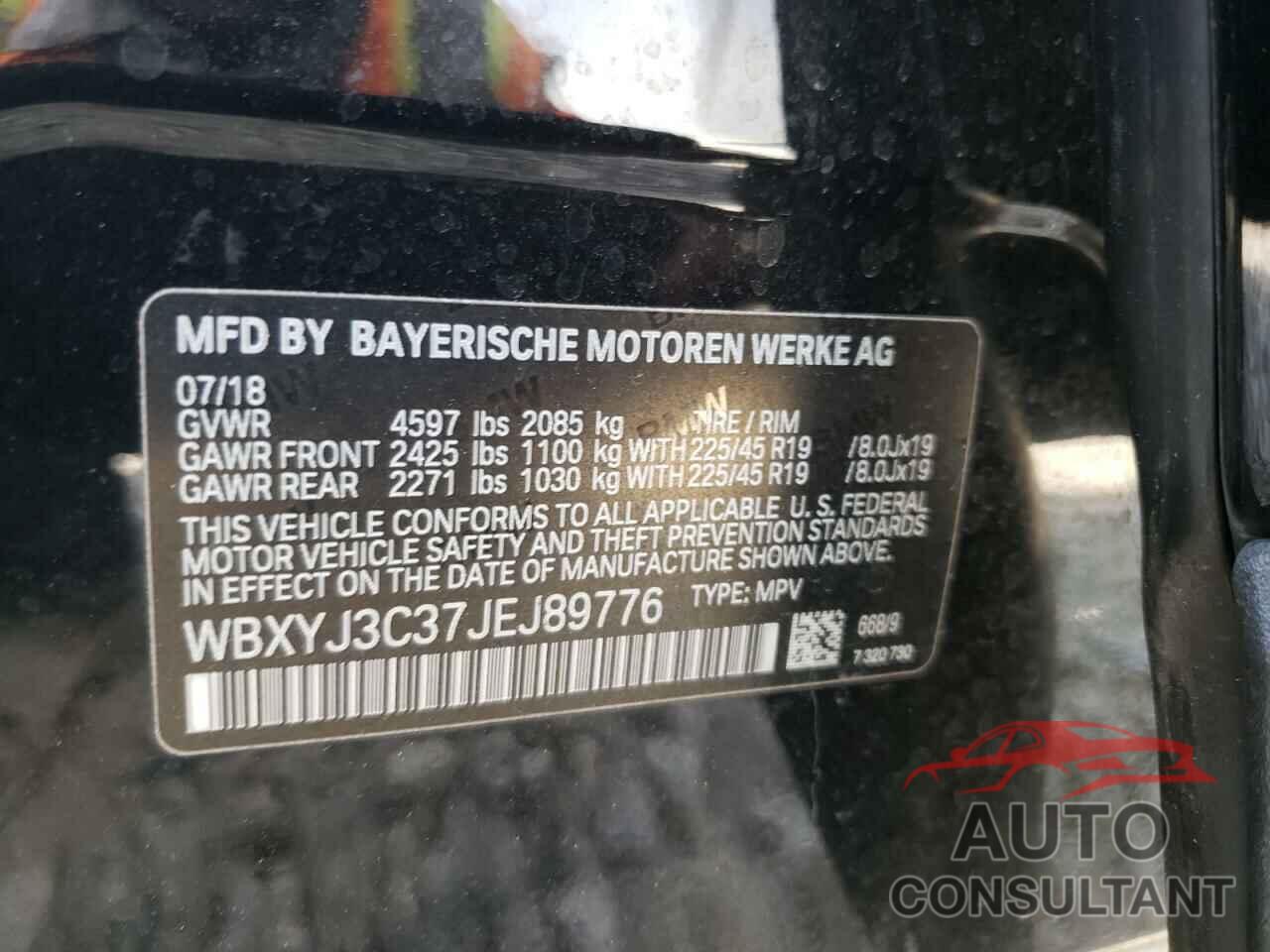 BMW X2 2018 - WBXYJ3C37JEJ89776