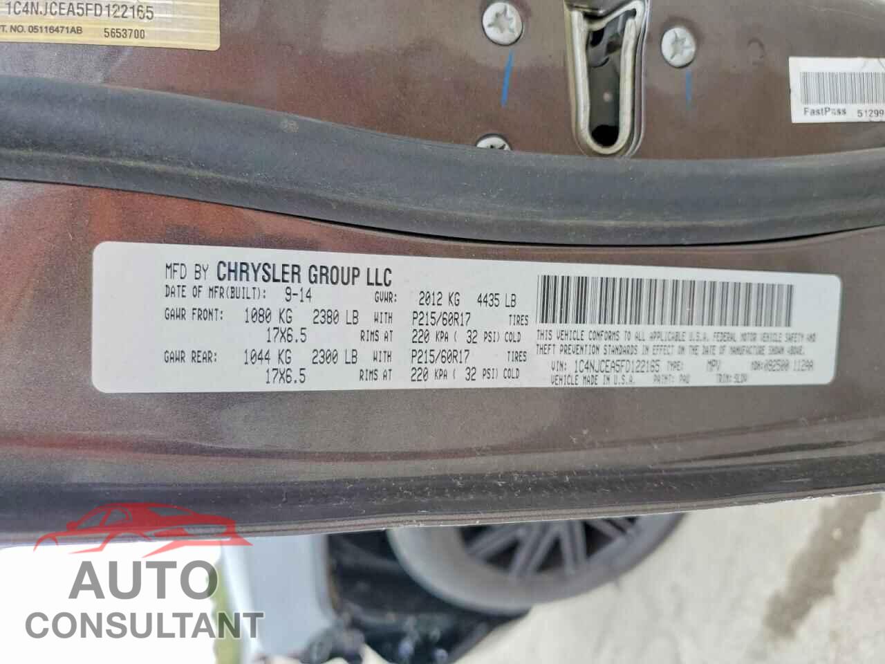 JEEP COMPASS 2015 - 1C4NJCEA5FD122165