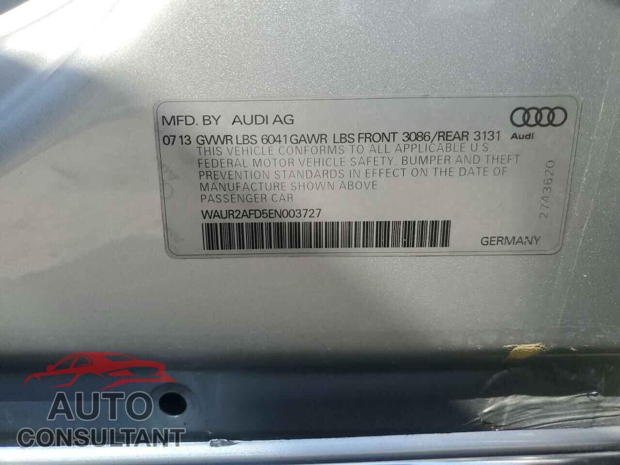 AUDI A8 2014 - WAUR2AFD5EN003727