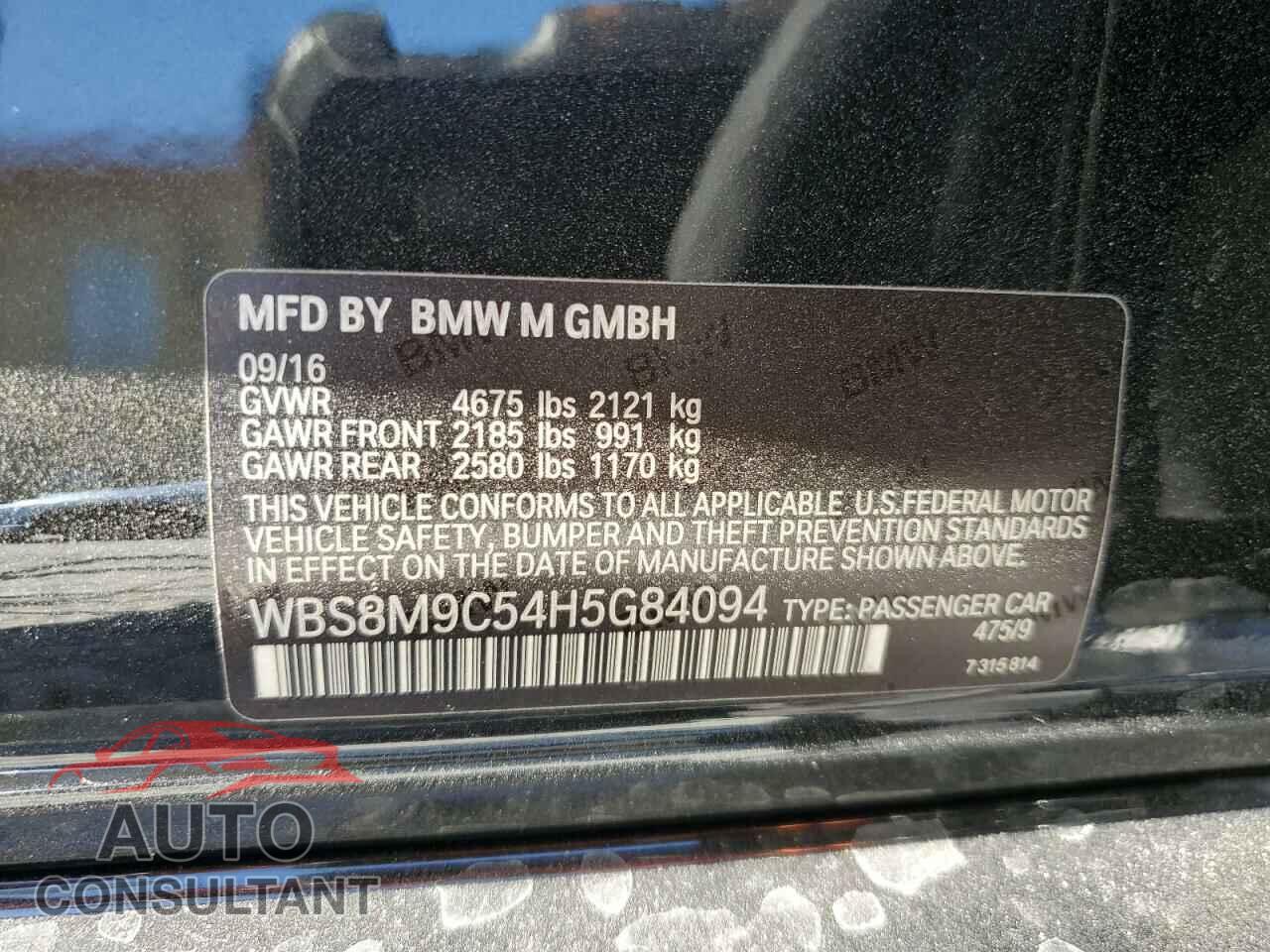 BMW M3 2017 - WBS8M9C54H5G84094