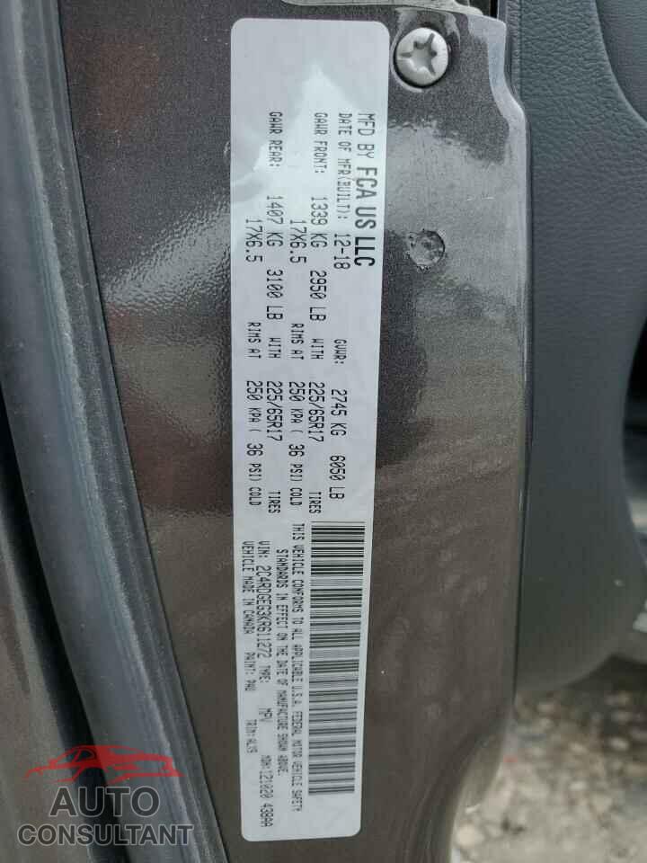 DODGE CARAVAN 2019 - 2C4RDGEG3KR611272