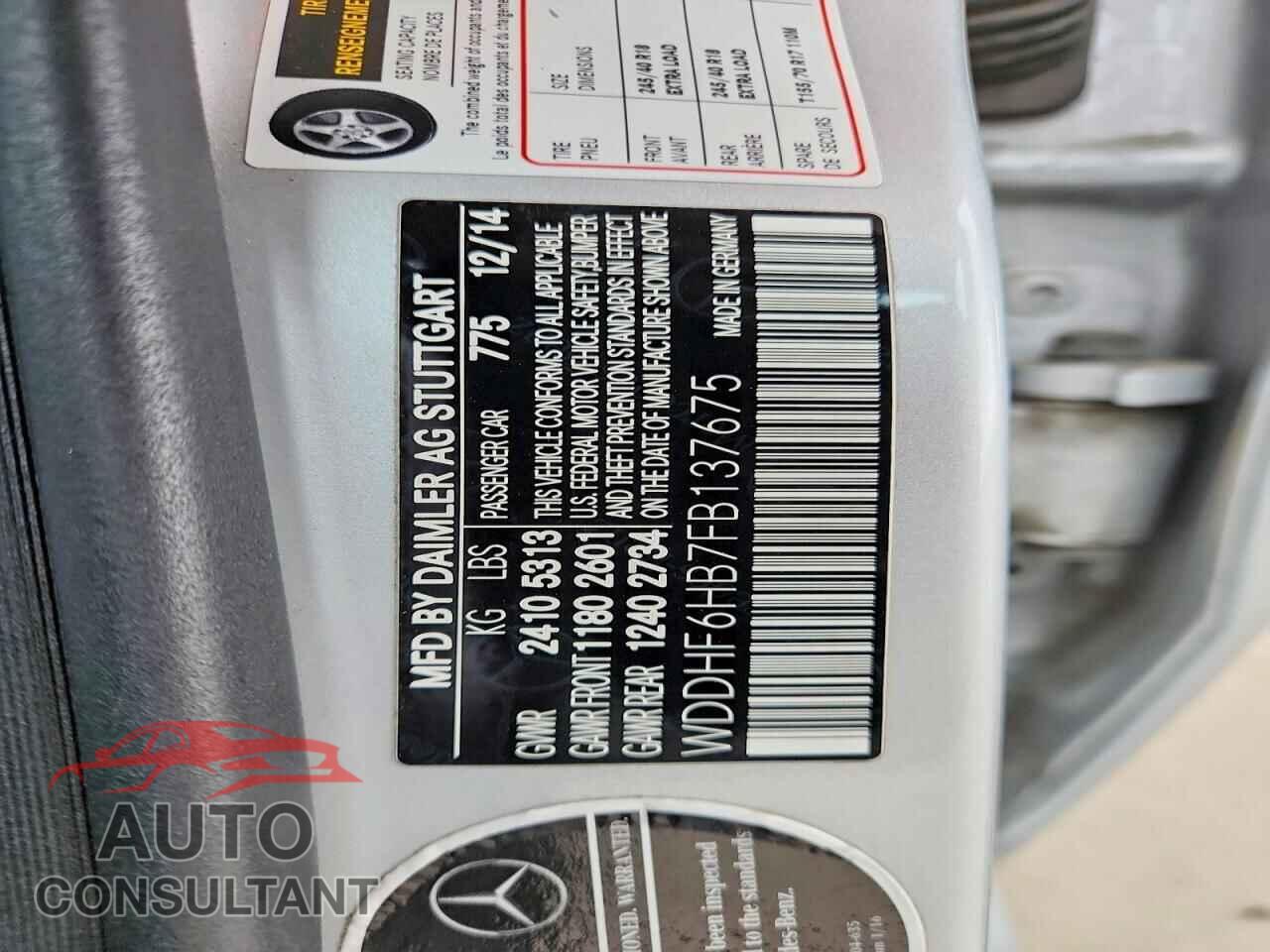 MERCEDES-BENZ E-CLASS 2015 - WDDHF6HB7FB137675