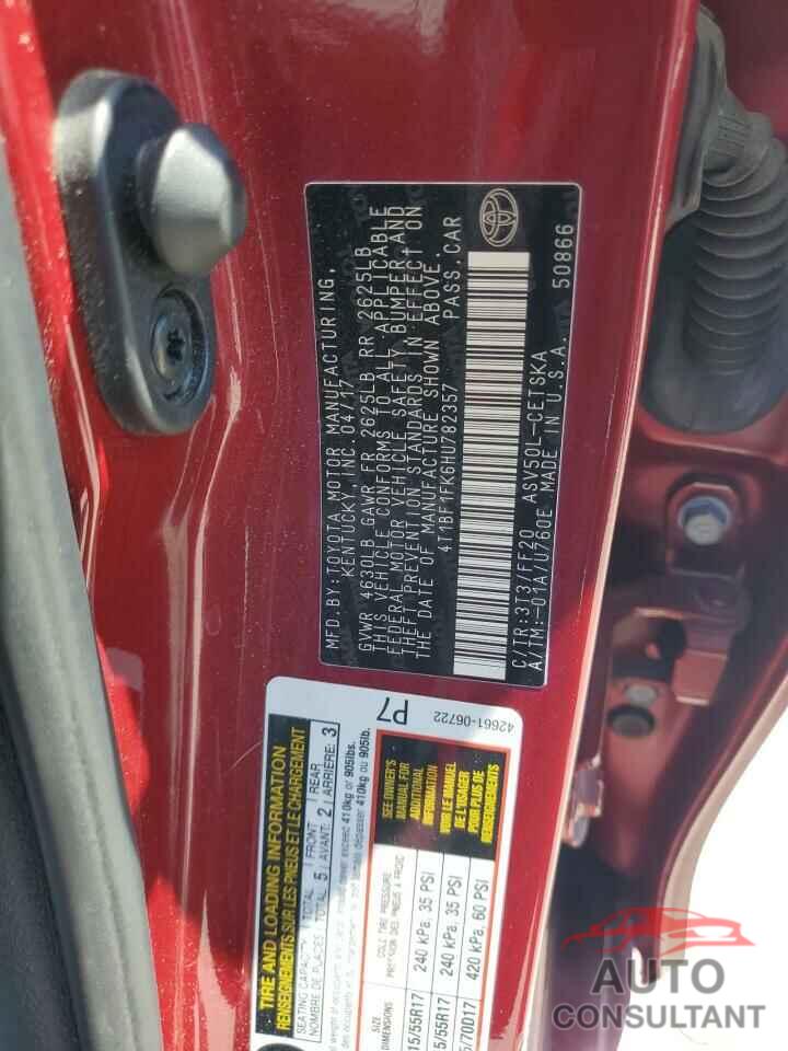 TOYOTA CAMRY 2017 - 4T1BF1FK6HU782357