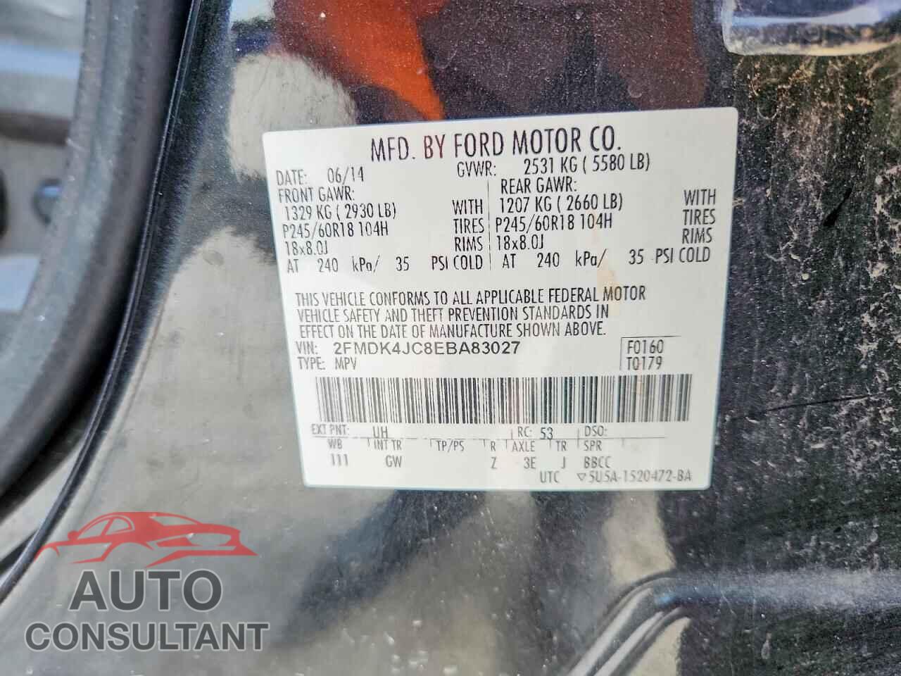 FORD EDGE 2014 - 2FMDK4JC8EBA83027