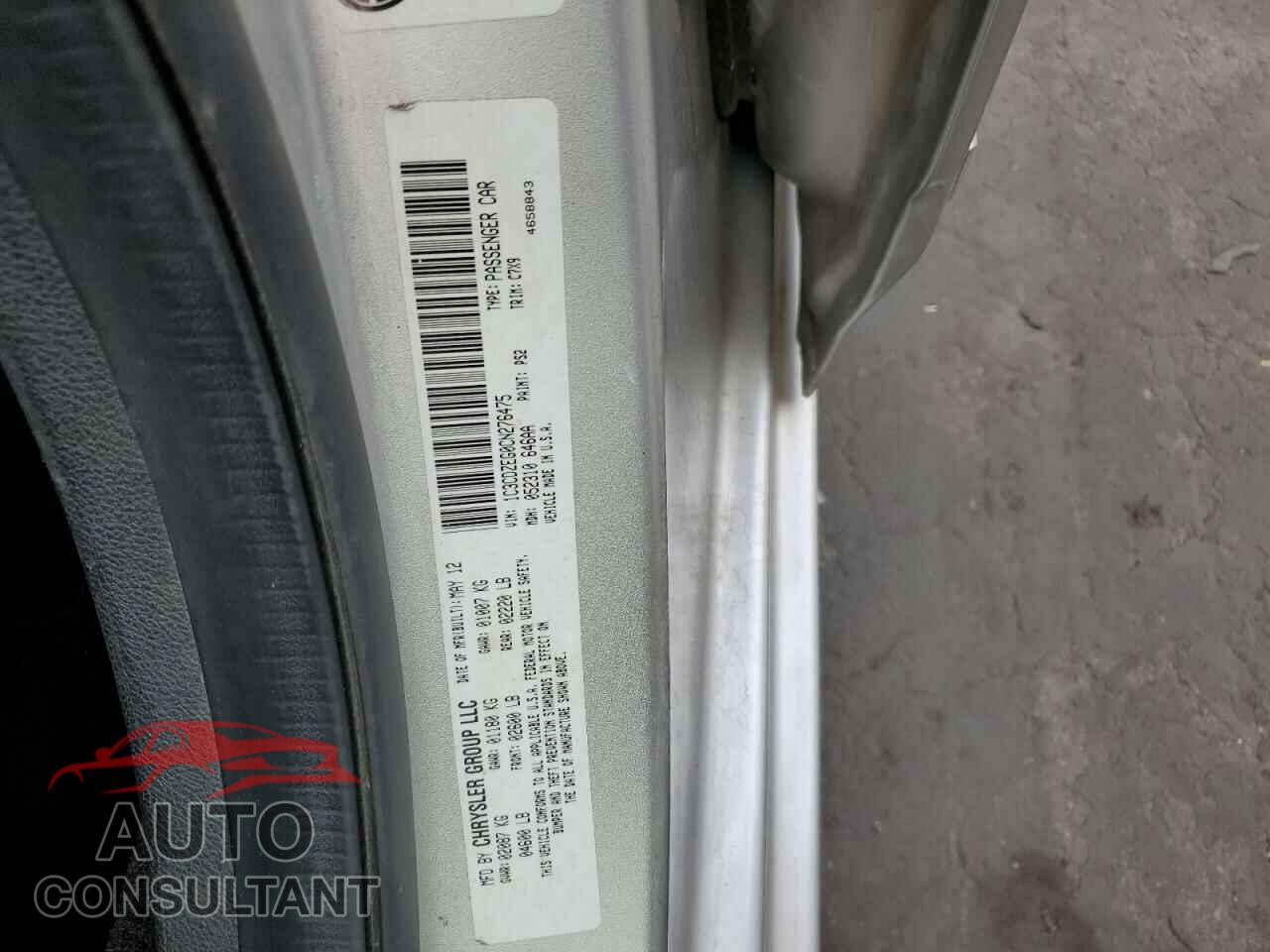 DODGE AVENGER 2012 - 1C3CDZEG0CN276475
