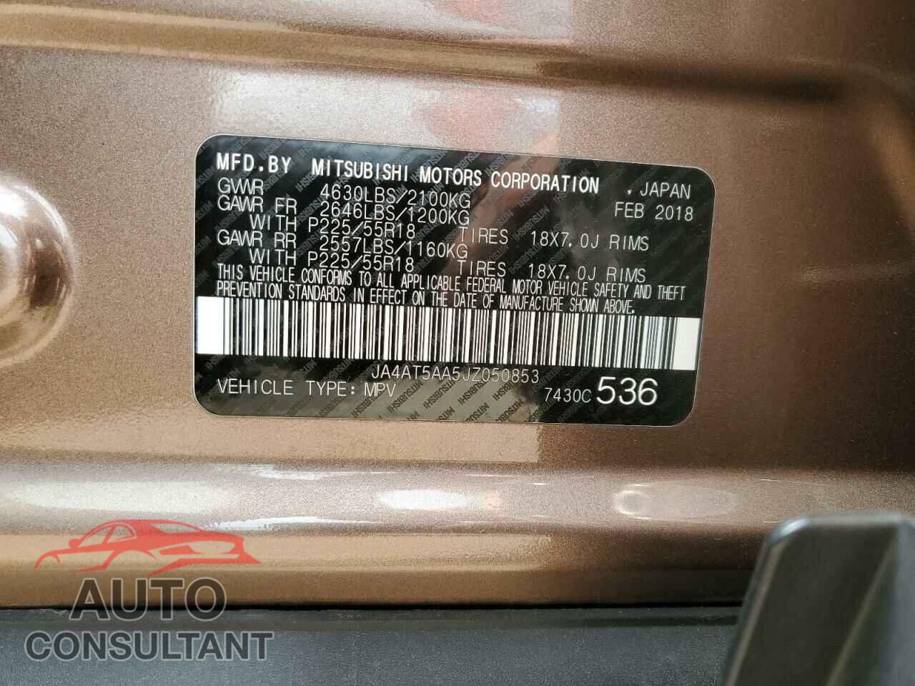 MITSUBISHI ECLIPSE 2018 - JA4AT5AA5JZ050853
