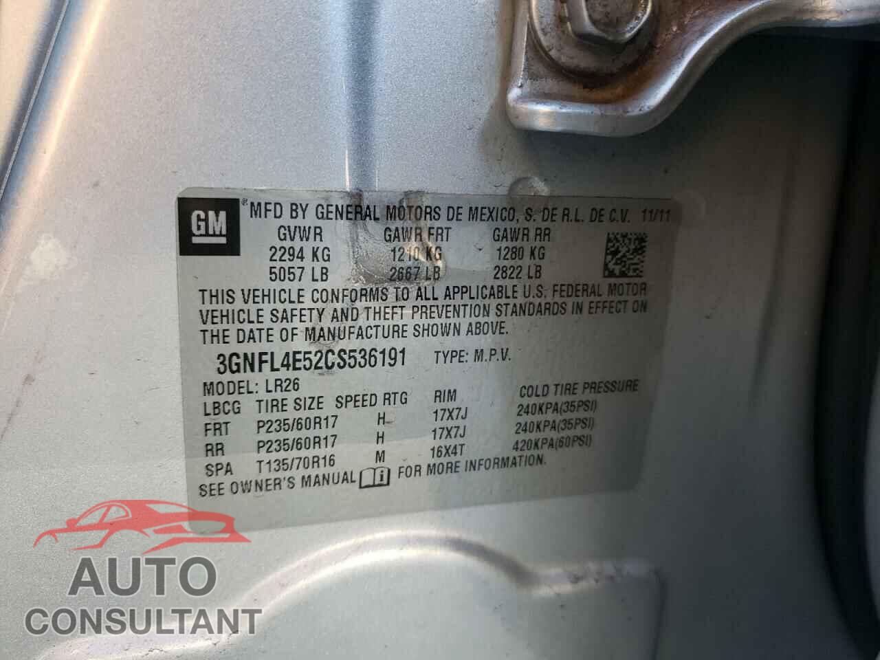 CHEVROLET CAPTIVA 2012 - 3GNFL4E52CS536191