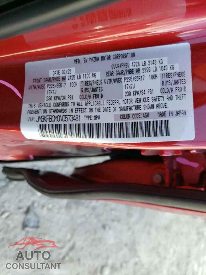 MAZDA CX-5 PREFE 2022 - JM3KFBCM0N0573481