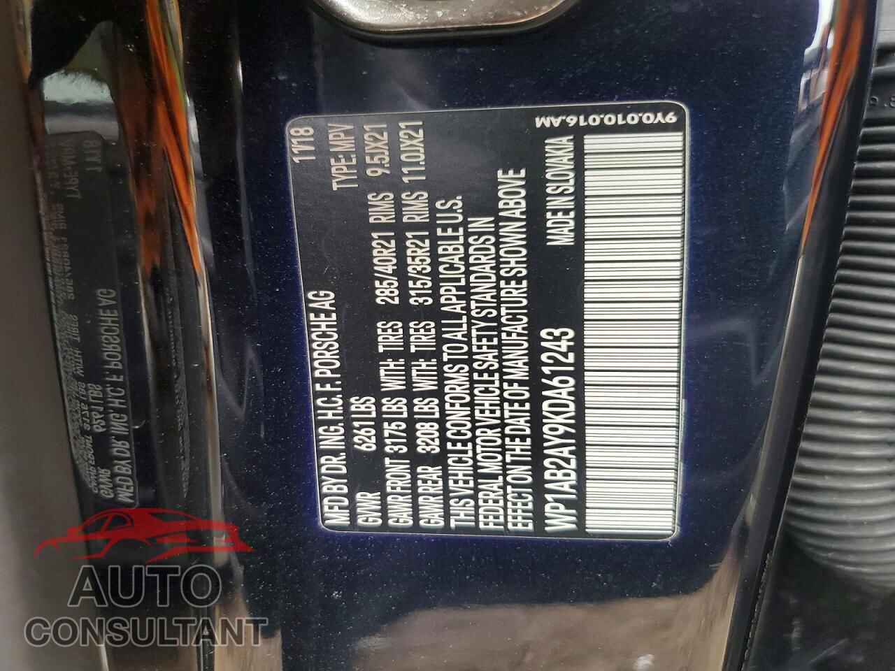 PORSCHE CAYENNE 2019 - WP1AB2AY9KDA61243