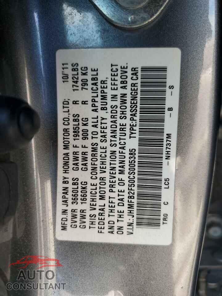 HONDA CIVIC 2012 - JHMFB2F50CS005385