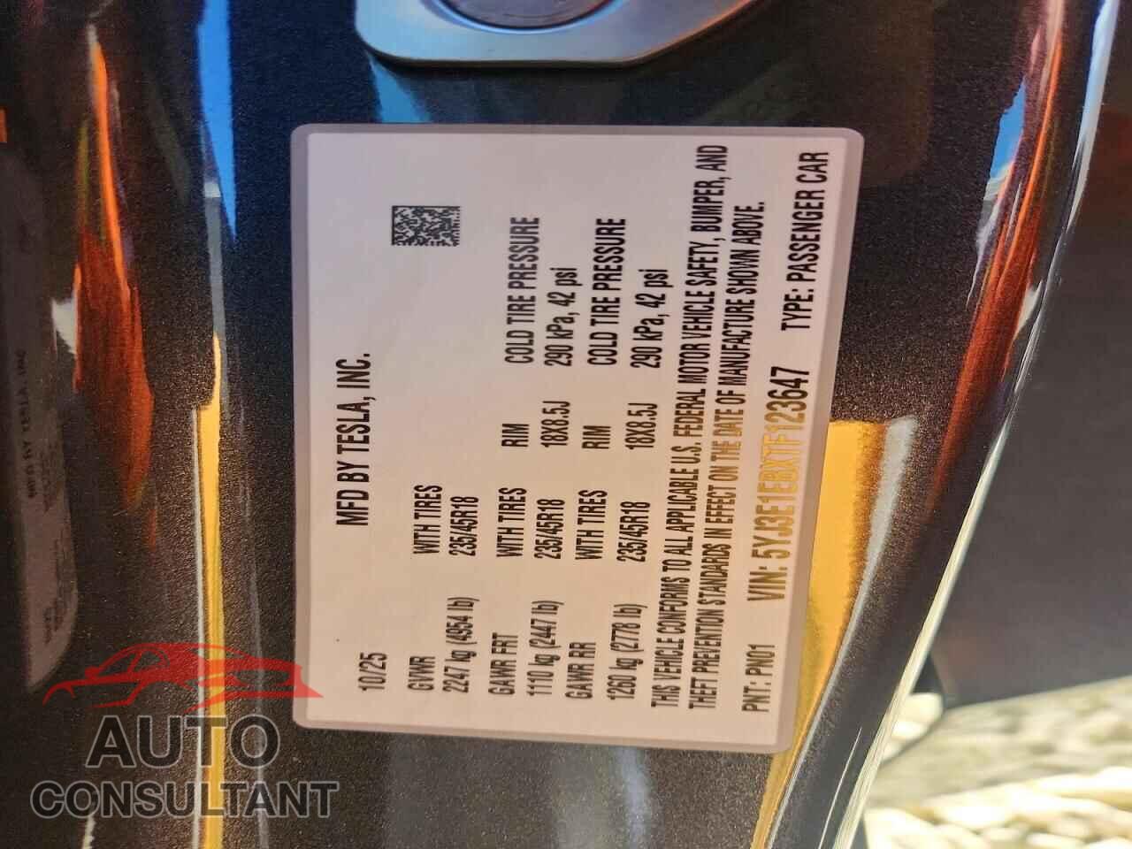 TESLA MODEL 3 2026 - 5YJ3E1EBXTF123647