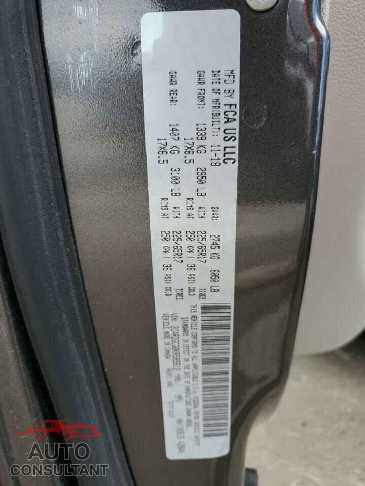 DODGE CARAVAN 2019 - 2C4RDGCG8KR585612