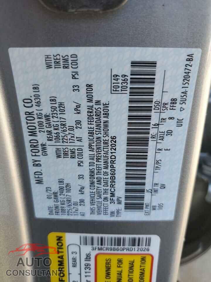 FORD BRONCO 2023 - 3FMCR9B60PRD12026