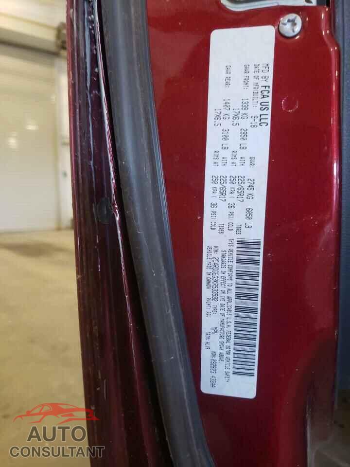 DODGE CARAVAN 2019 - 2C4RDGEG3KR533592