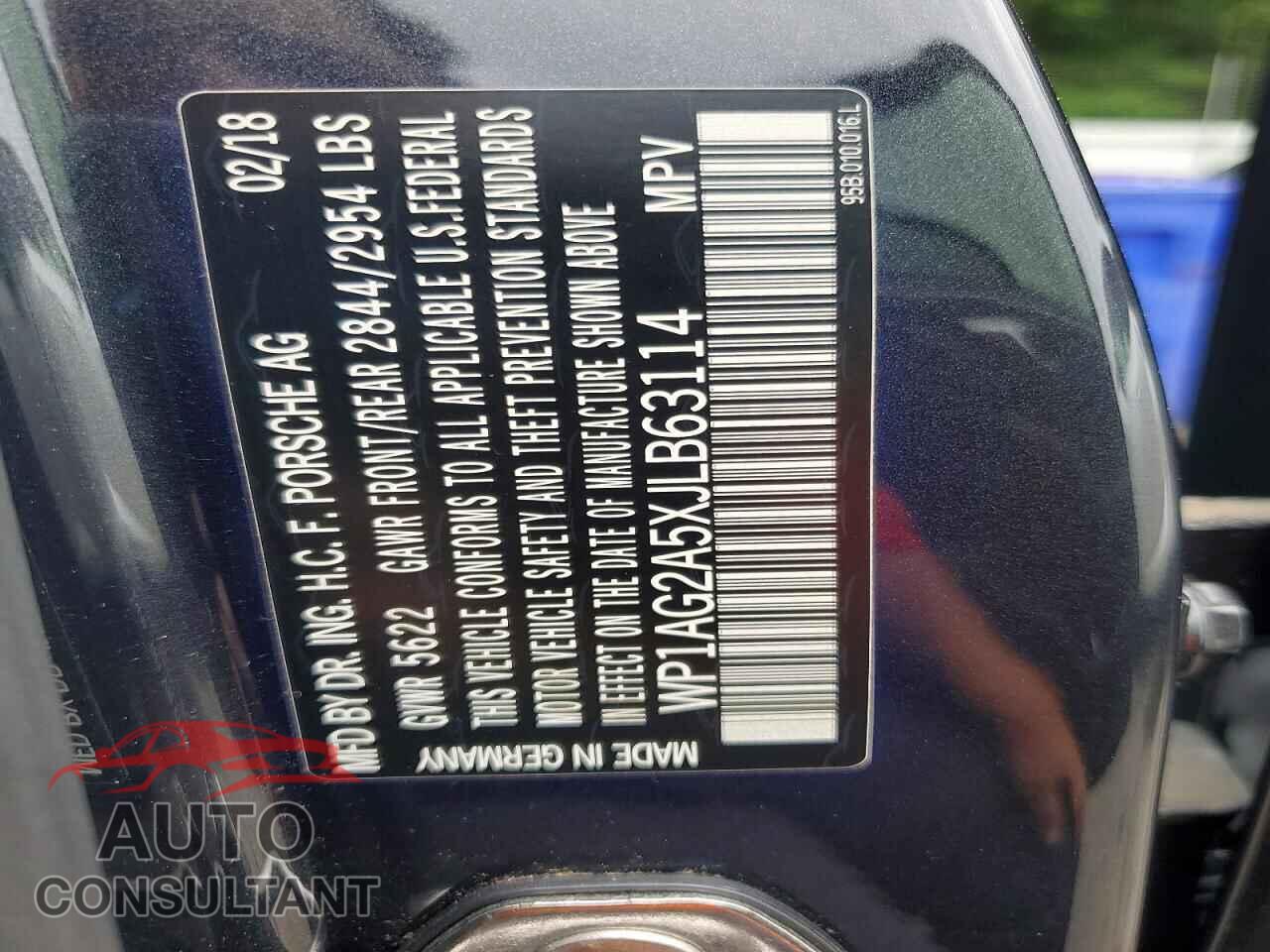 PORSCHE MACAN 2018 - WP1AG2A5XJLB63114