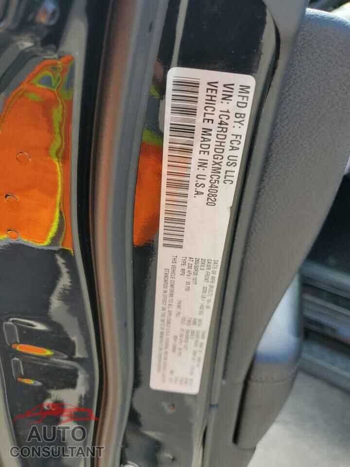 DODGE DURANGO 2021 - 1C4RDHDGXMC540820