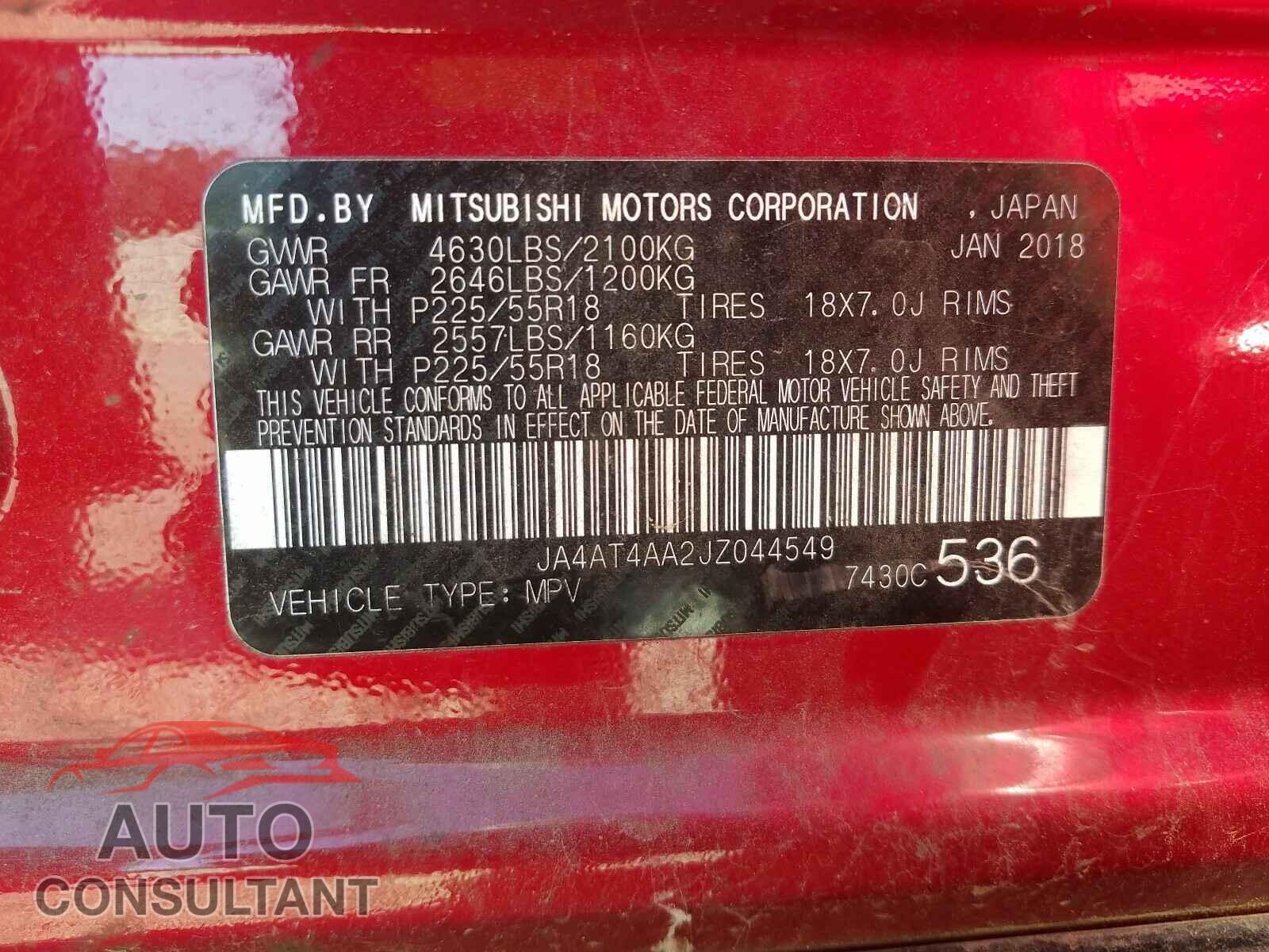 MITSUBISHI ECLIPSE 2018 - JA4AT4AA2JZ044549