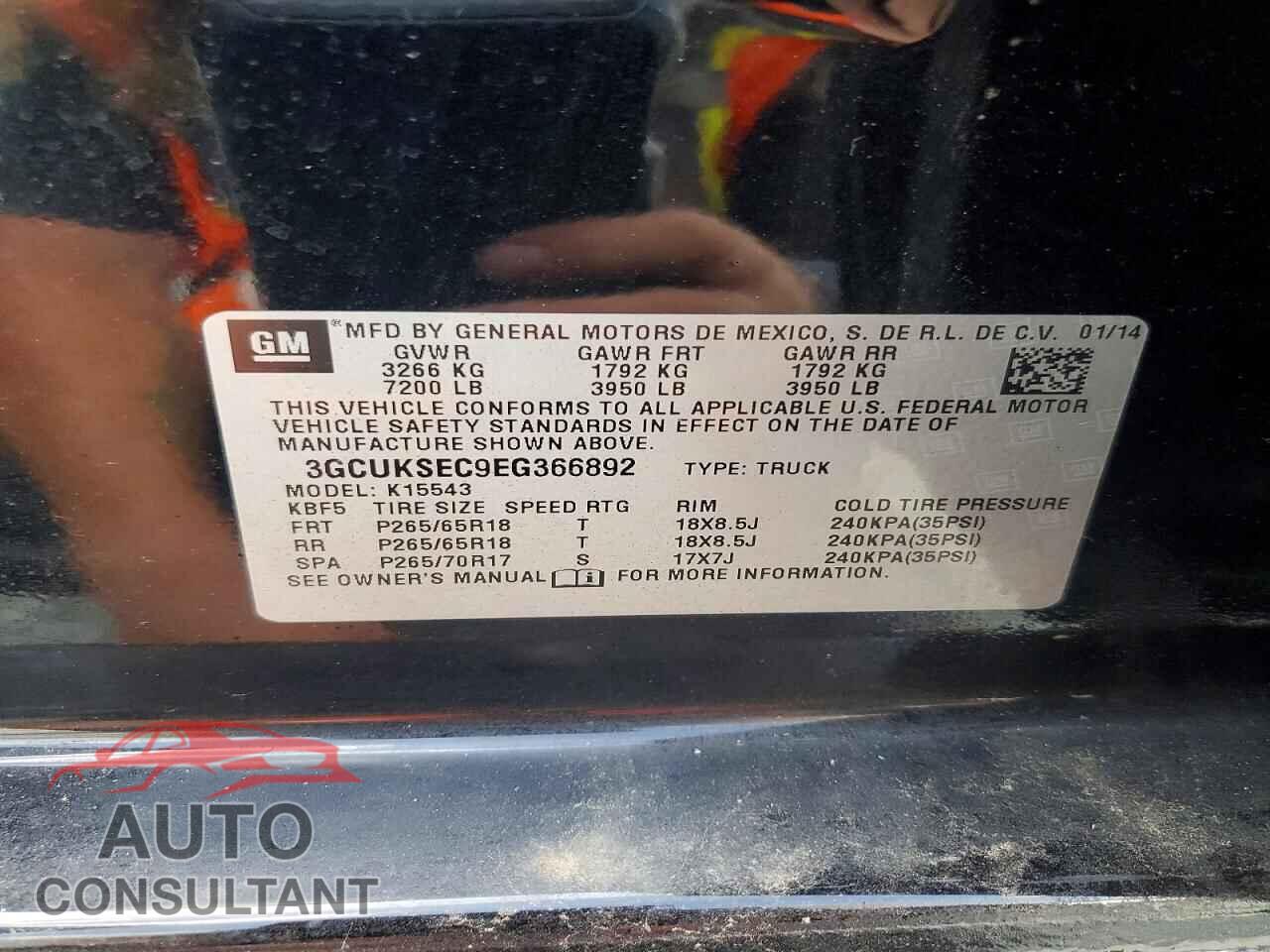 CHEVROLET SILVERADO 2014 - 3GCUKSEC9EG366892