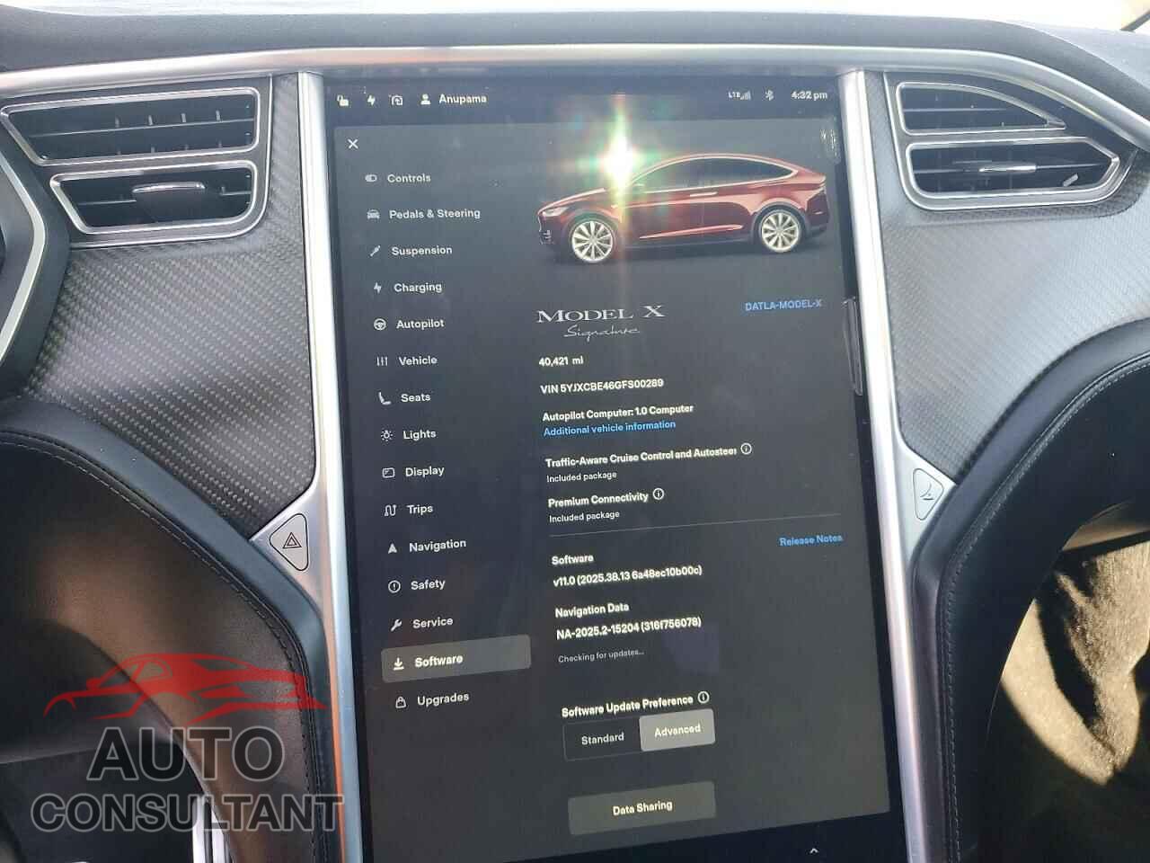 TESLA MODEL X 2016 - 5YJXCBE46GFS00289