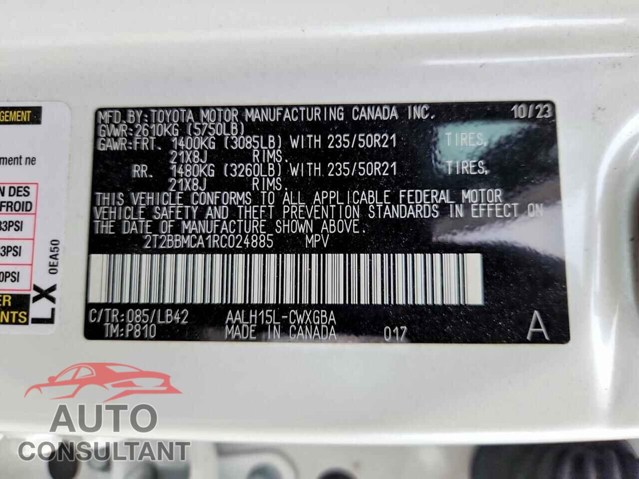 LEXUS UNKNOWN 2024 - 2T2BBMCA1RC024885
