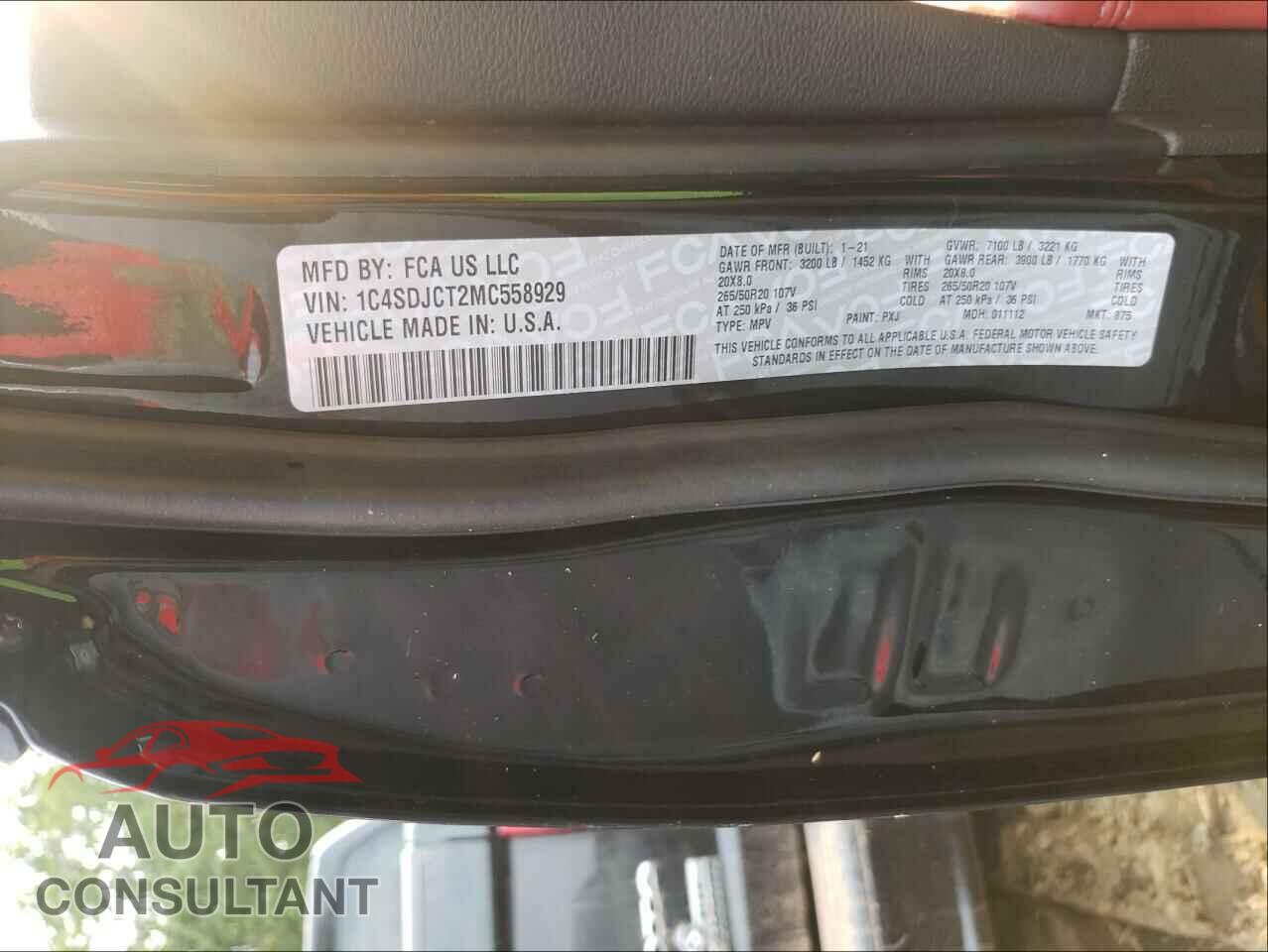 DODGE DURANGO 2021 - 1C4SDJCT2MC558929
