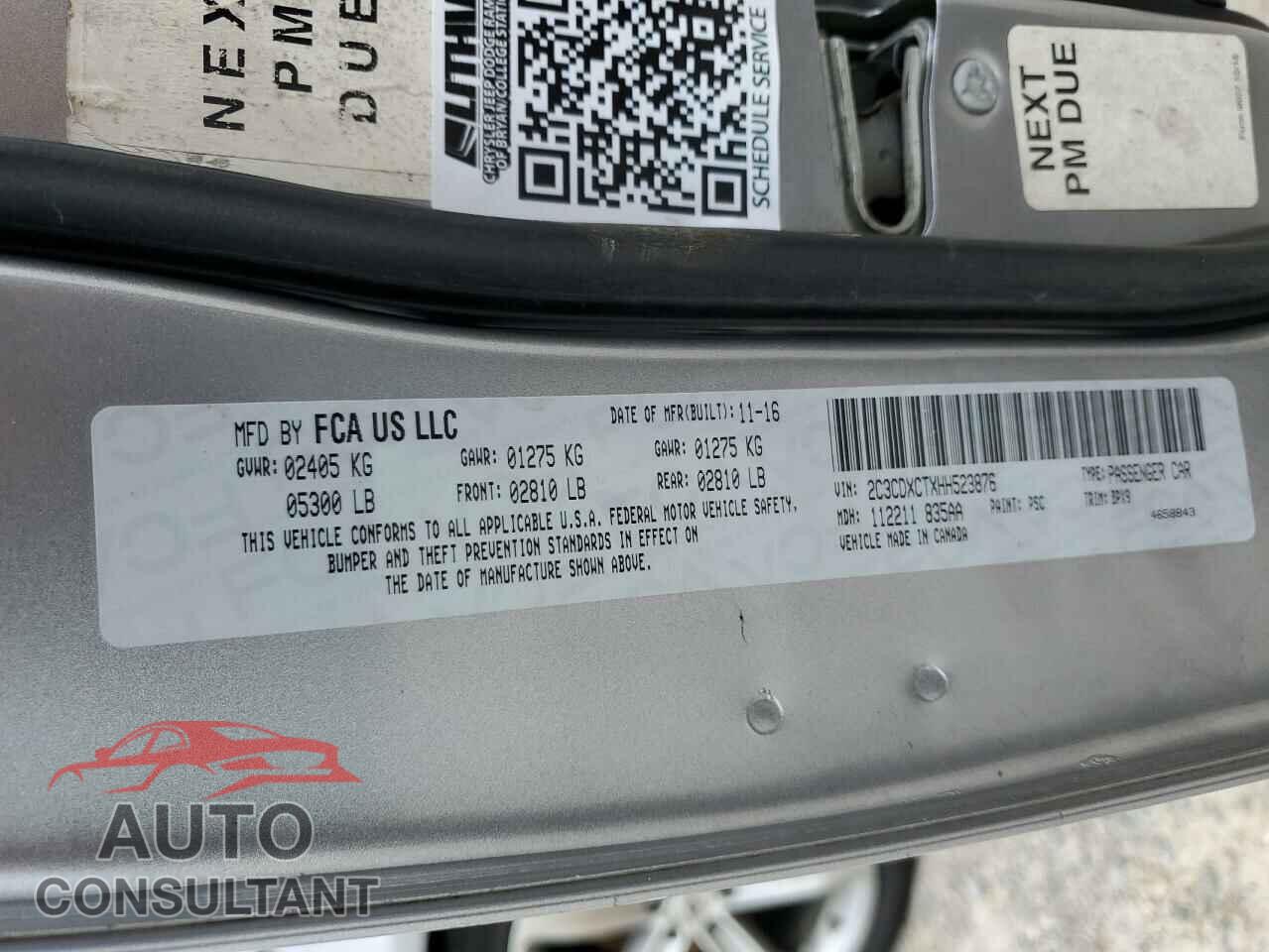 DODGE CHARGER 2017 - 2C3CDXCTXHH523876