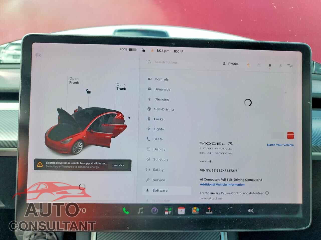 TESLA MODEL 3 2019 - 5YJ3E1EB2KF387217