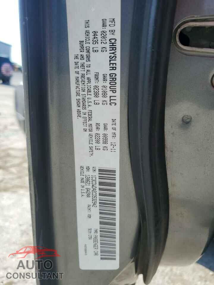 DODGE CALIBER 2012 - 1C3CDWDA2CD532942