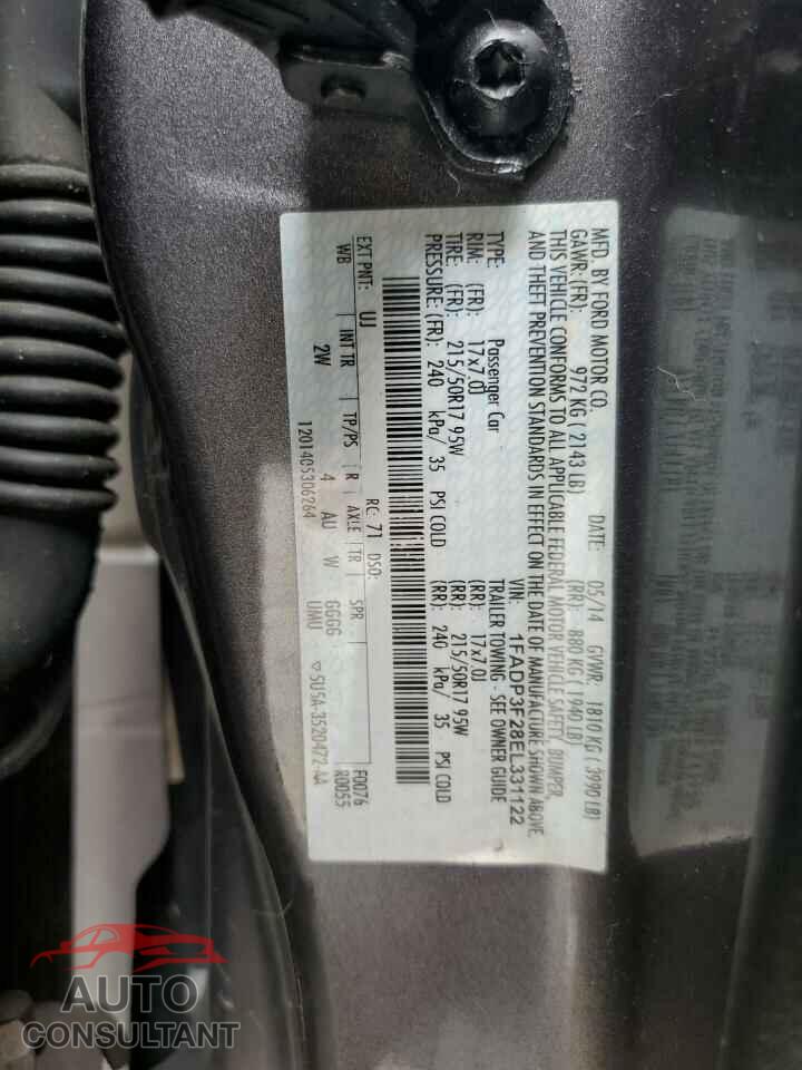 FORD FOCUS 2014 - 1FADP3F28EL331122