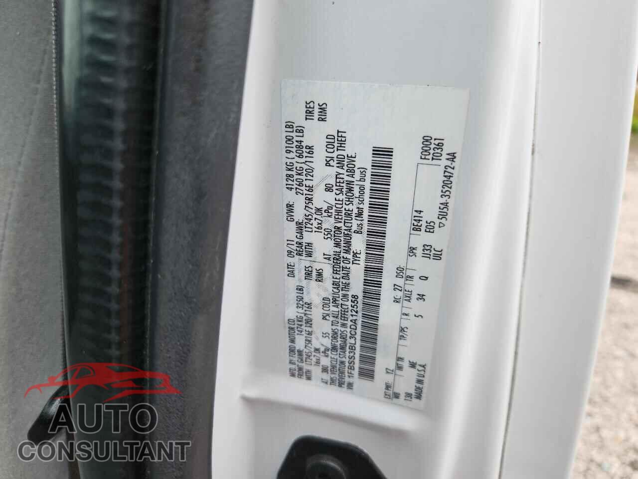 FORD ECONOLINE 2012 - 1FBSS3BL3CDA12558
