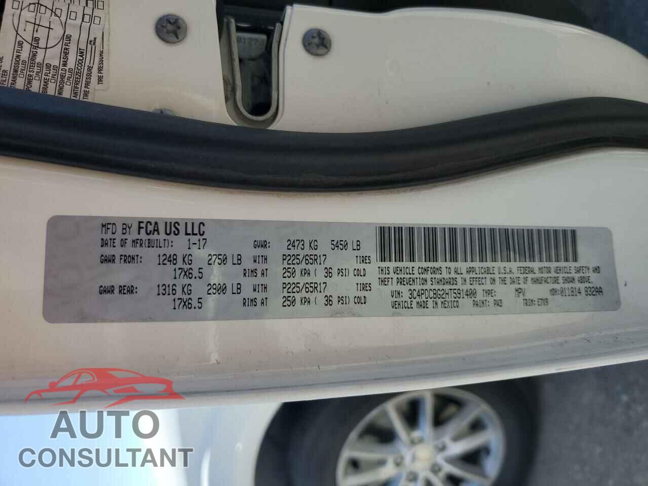DODGE JOURNEY 2017 - 3C4PDCBG2HT591400