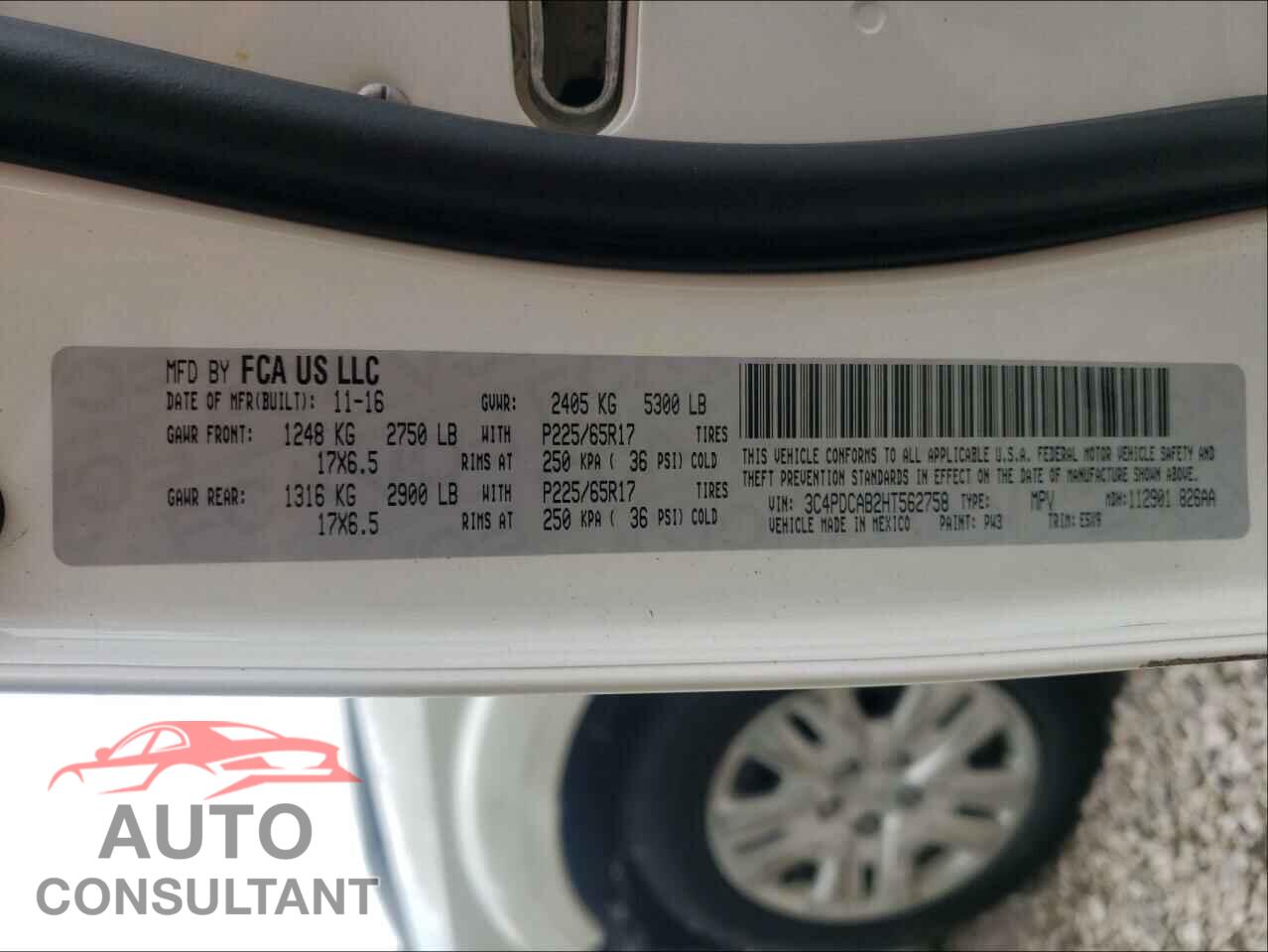DODGE JOURNEY 2017 - 3C4PDCAB2HT562758