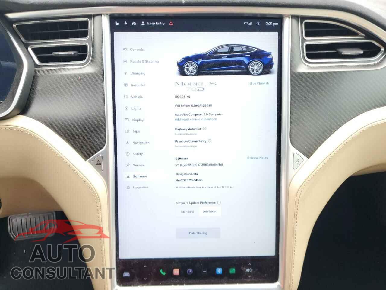 TESLA MODEL S 2016 - 5YJSA1E29GF128030