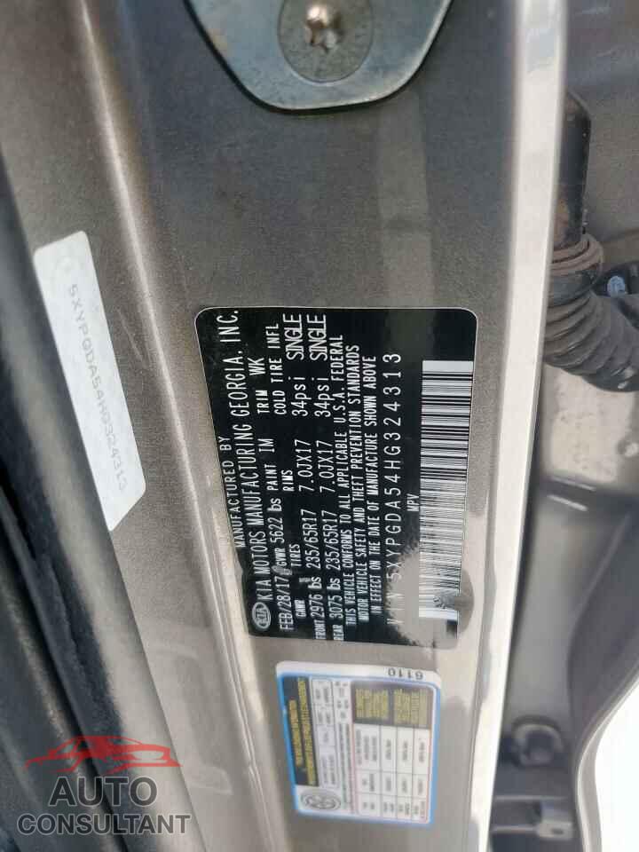 KIA SORENTO 2017 - 5XYPGDA54HG324313