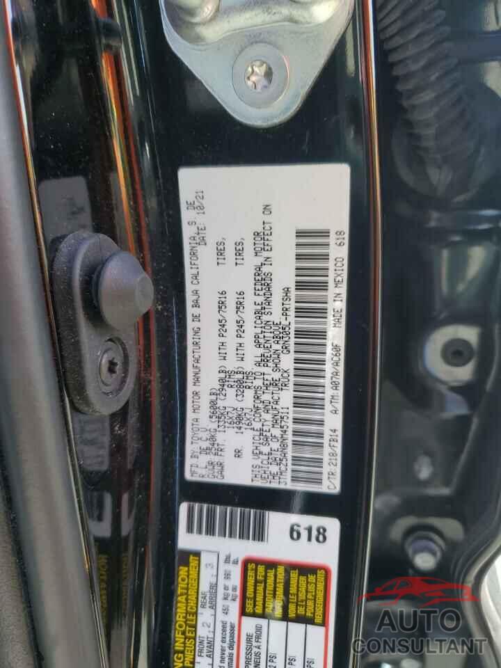 TOYOTA TACOMA 2022 - 3TMCZ5AN8NM457511