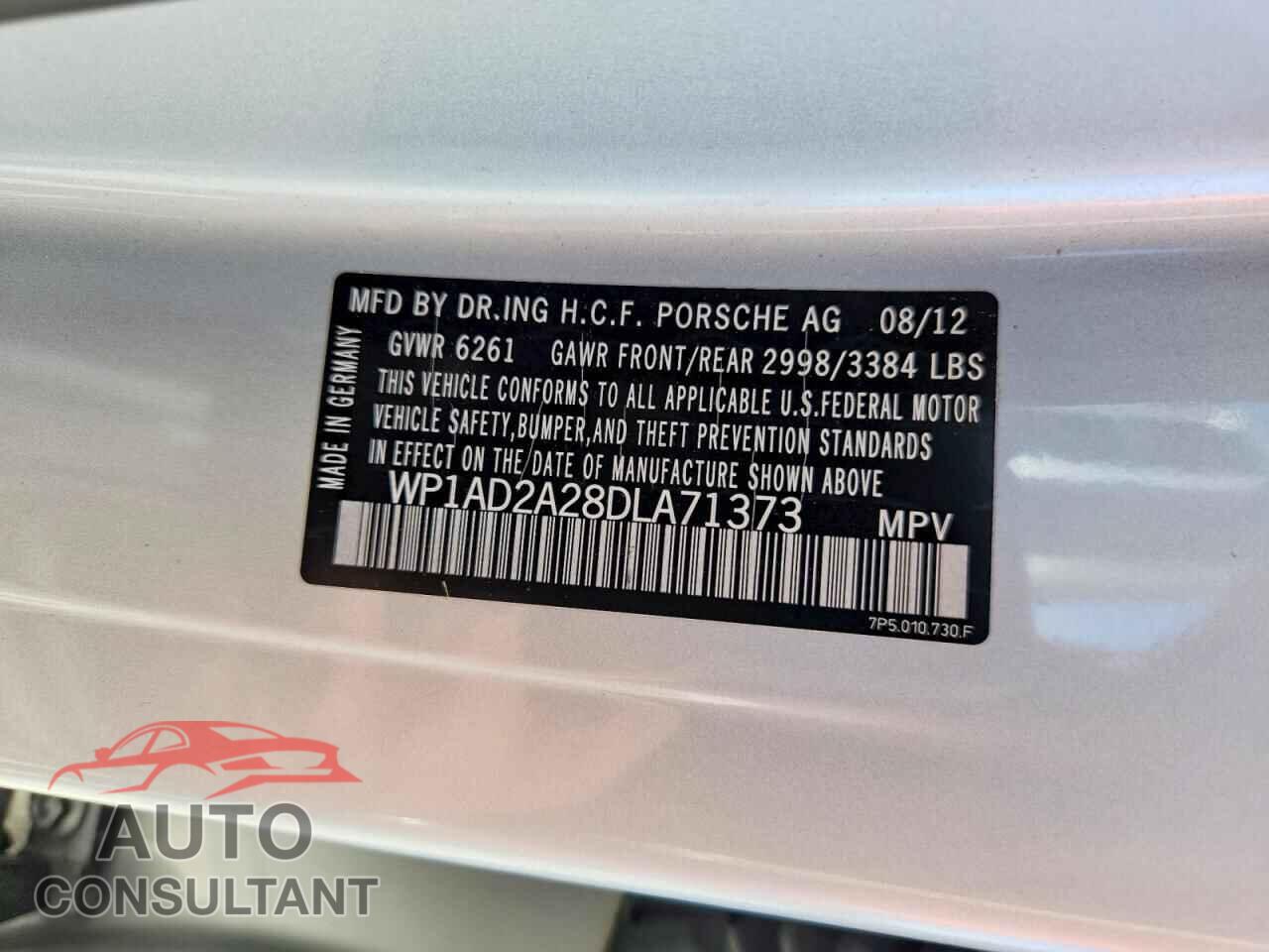 PORSCHE CAYENNE 2013 - WP1AD2A28DLA71373