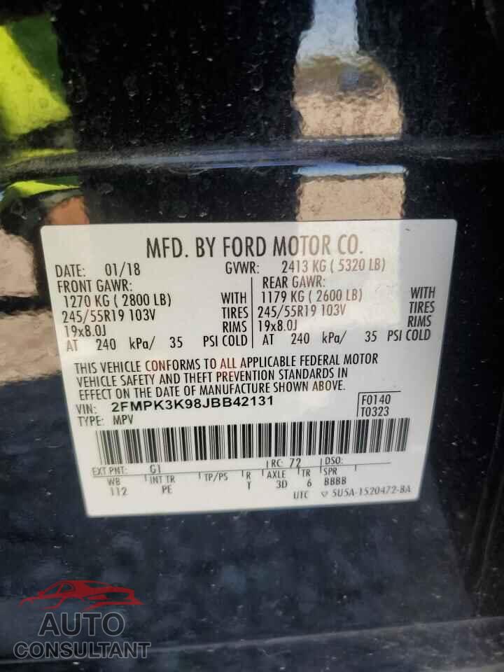 FORD EDGE 2018 - 2FMPK3K98JBB42131