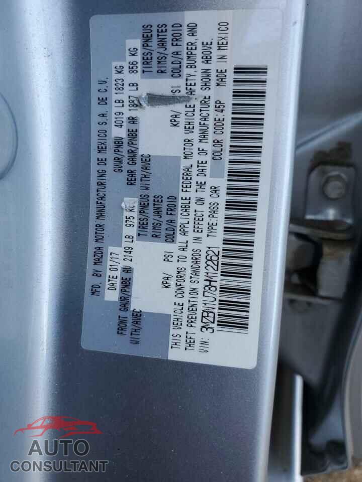MAZDA 3 2017 - 3MZBN1U78HM122621