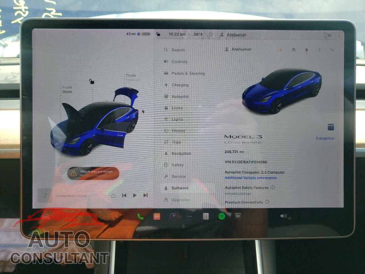 TESLA MODEL 3 2018 - 5YJ3E1EA7JF014566