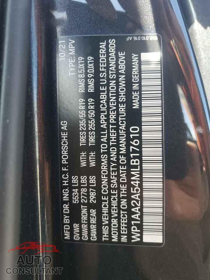 PORSCHE MACAN 2021 - WP1AA2A54MLB17610