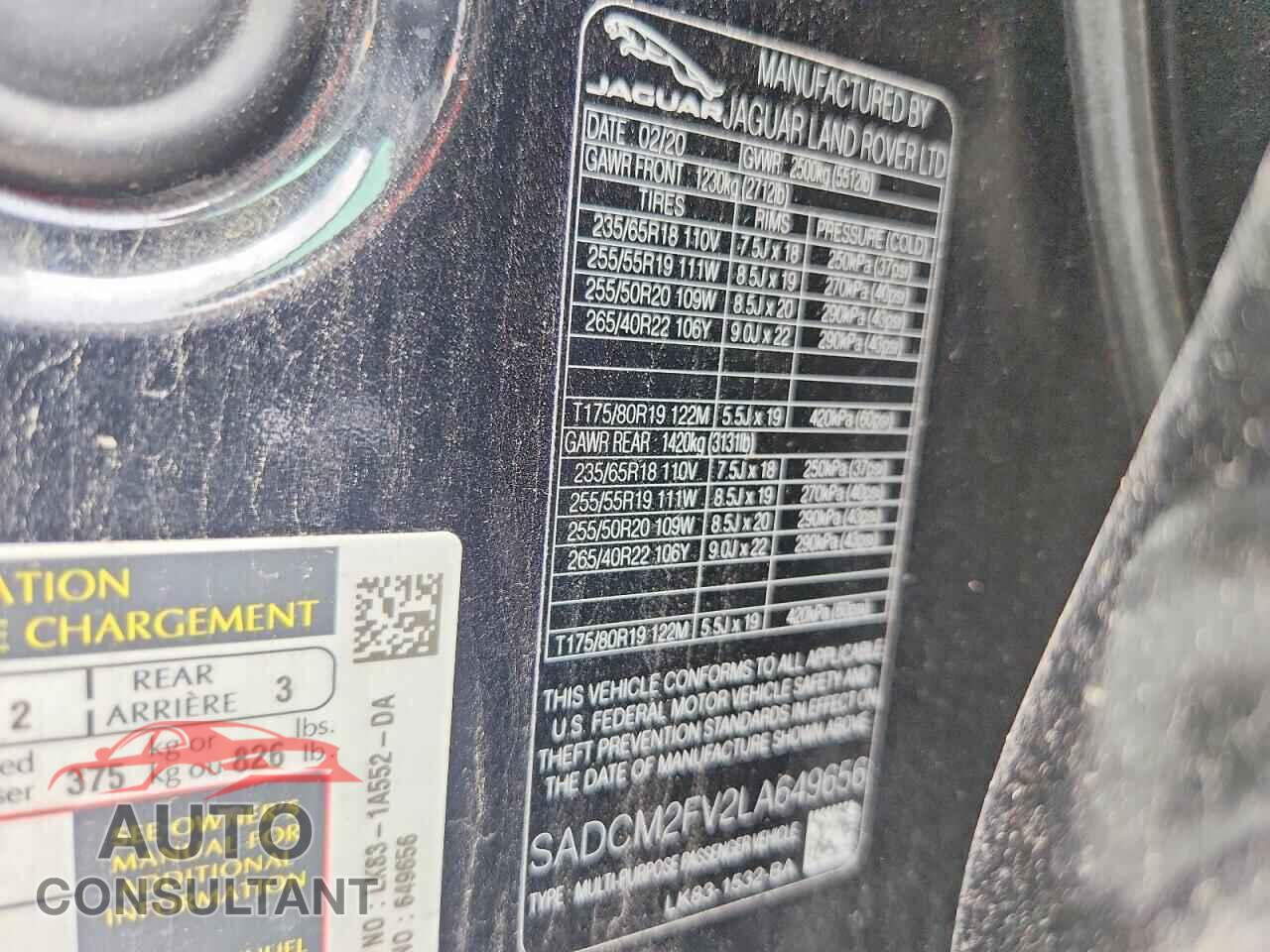 JAGUAR F-PACE 2020 - SADCM2FV2LA649656