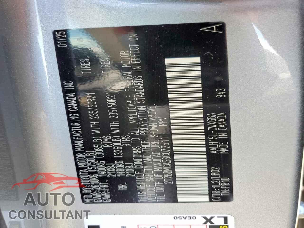 LEXUS UNKNOWN 2025 - 2T2BBMCA5SC072511