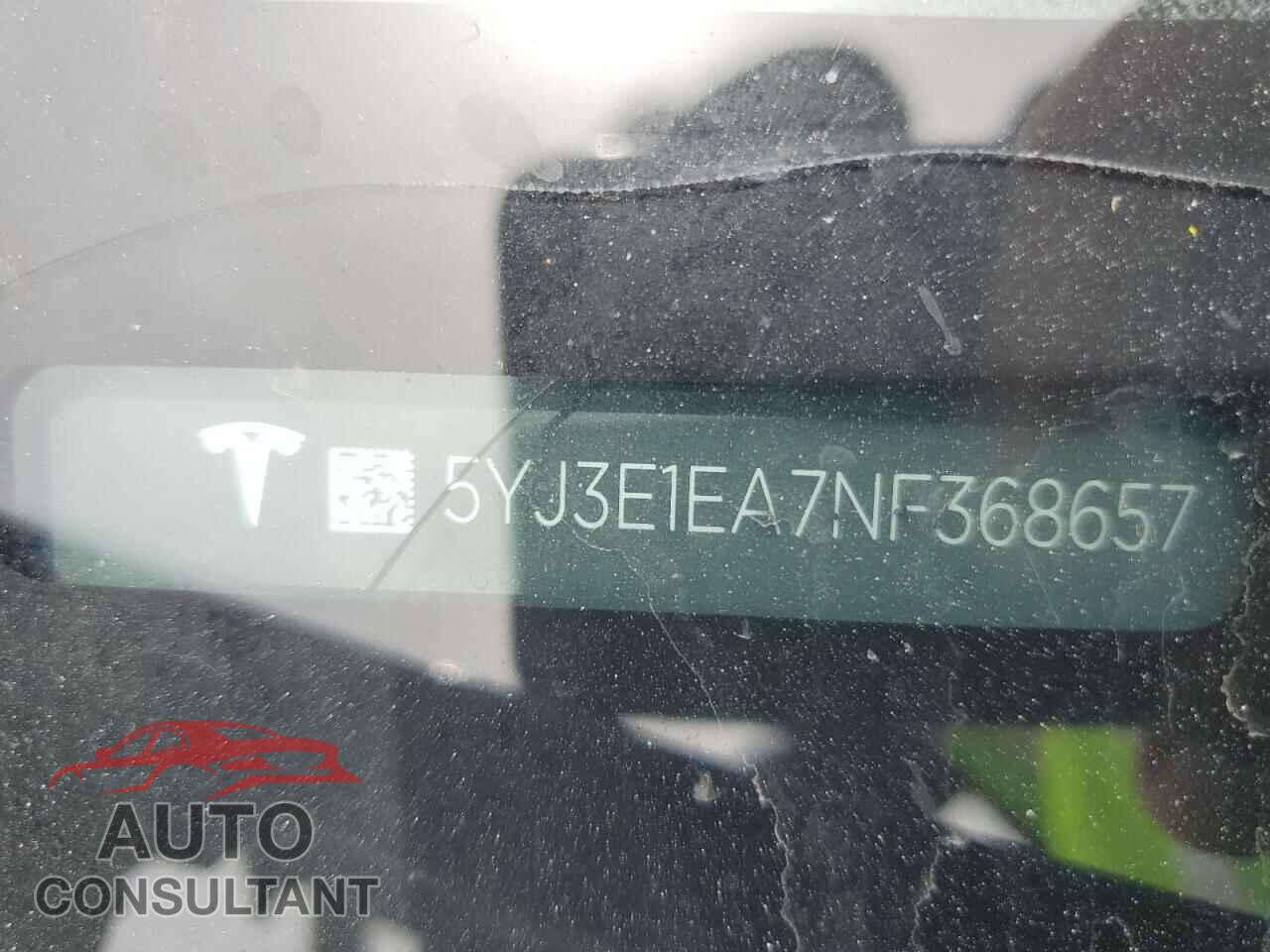 TESLA MODEL 3 2022 - 5YJ3E1EA7NF368657