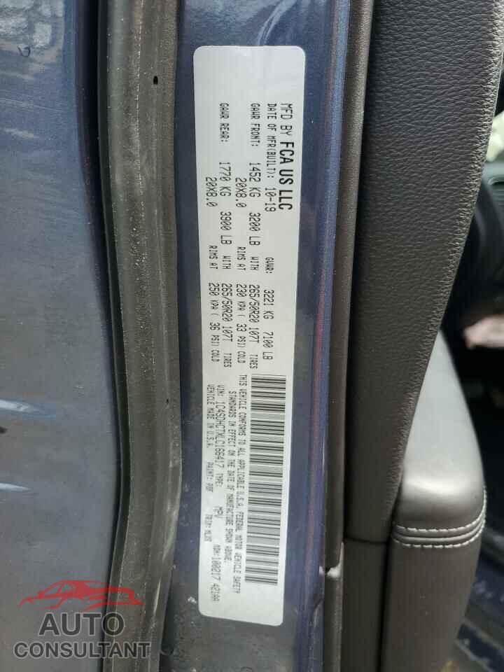 DODGE DURANGO 2020 - 1C4SDHCTXLC166417
