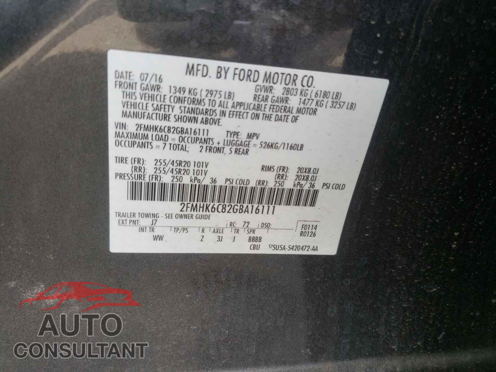 FORD FLEX 2016 - 2FMHK6C82GBA16111