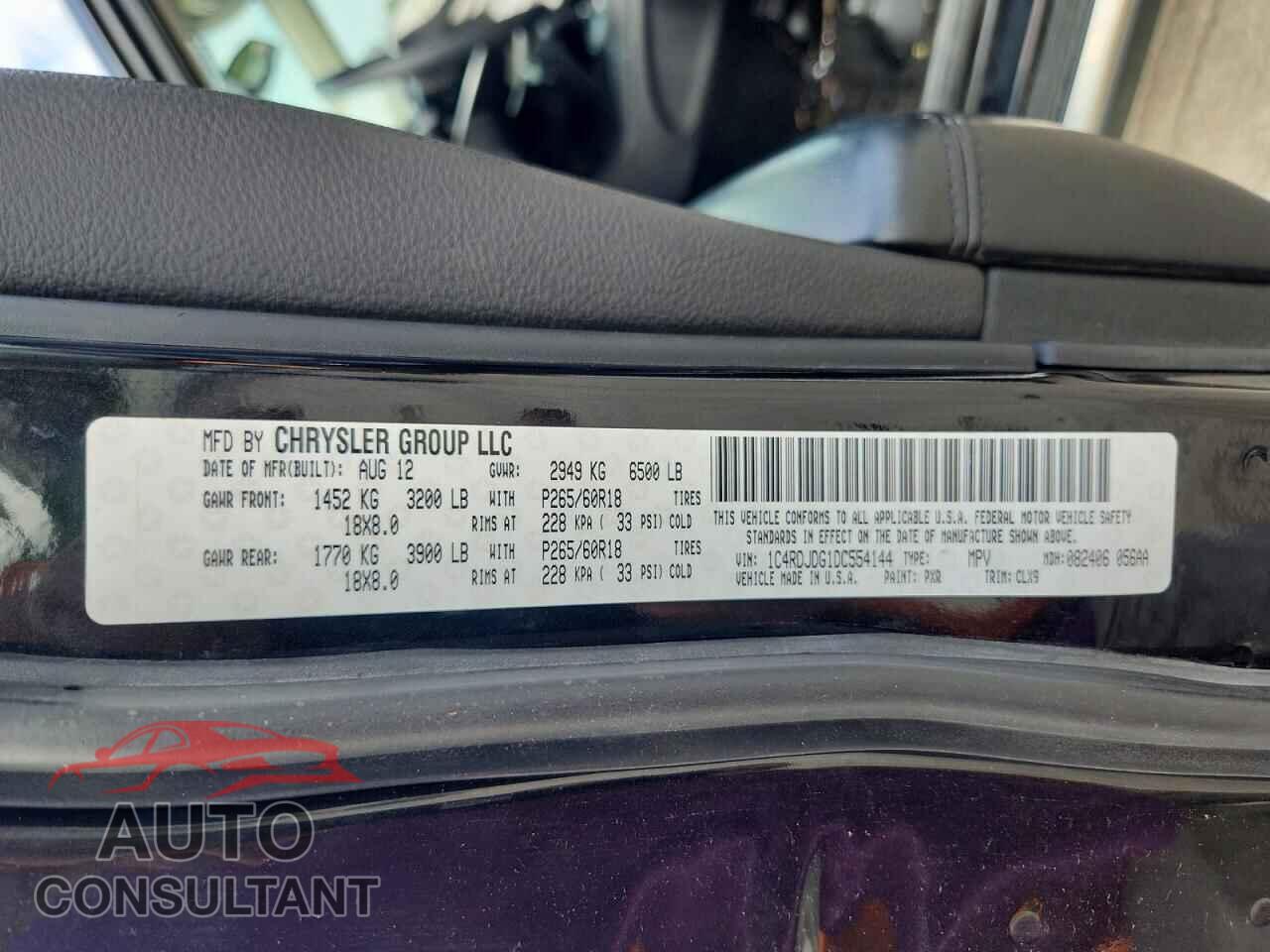 DODGE DURANGO 2013 - 1C4RDJDG1DC554144