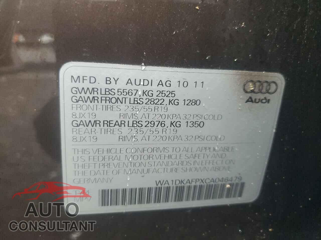 AUDI Q5 2012 - WA1DKAFPXCA046479